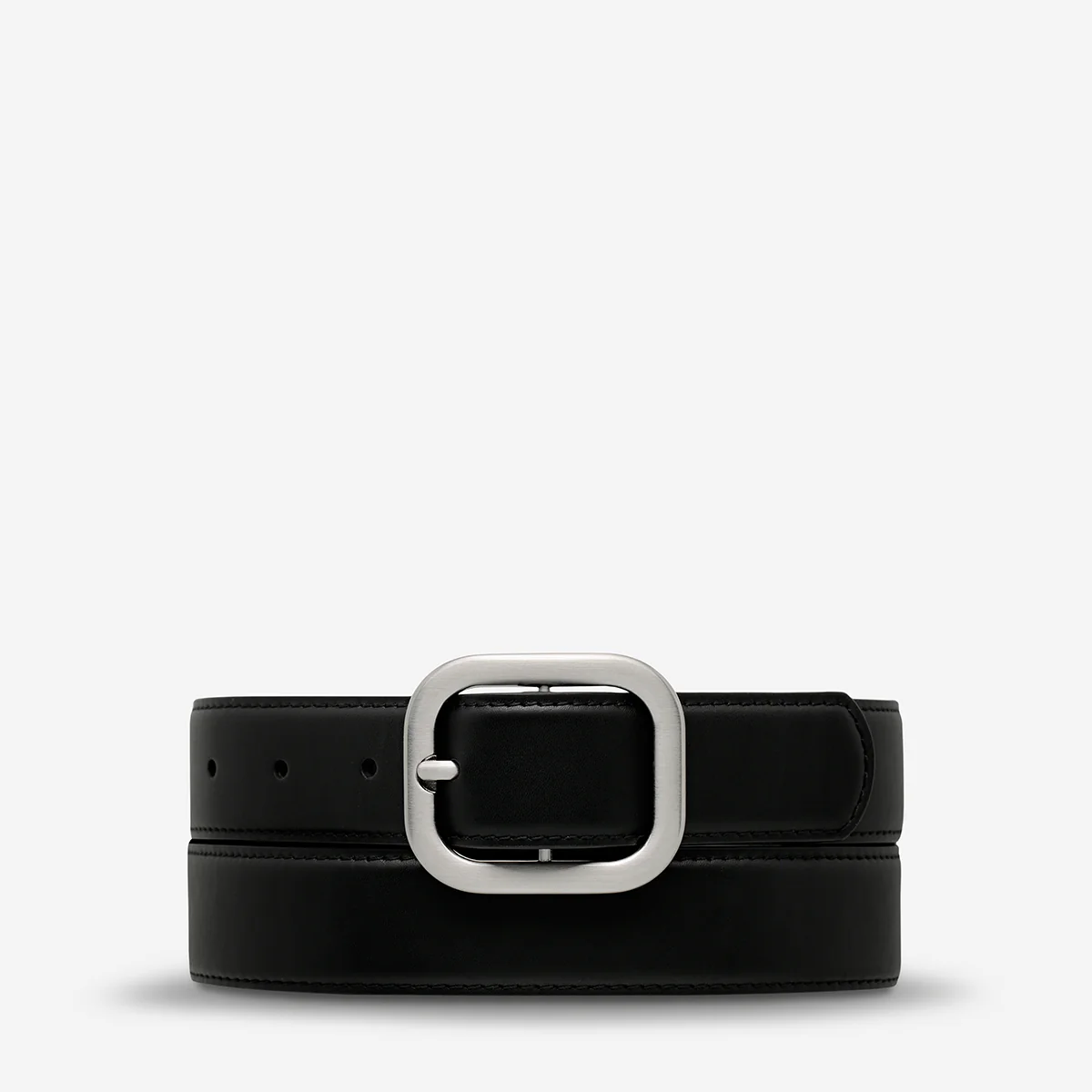 Falling Quiet Belt - Black Nappa/Silver