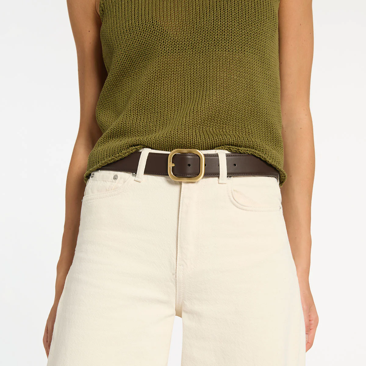 Falling Quiet Belt - Choc Nappa/Gold - Image 2