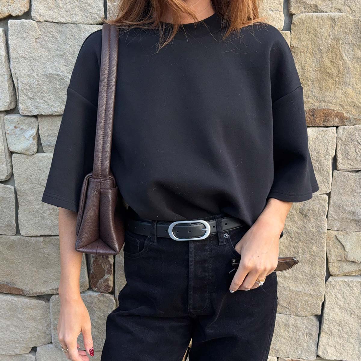 Final Loop Belt - Black Nappa/Silver - Image 9