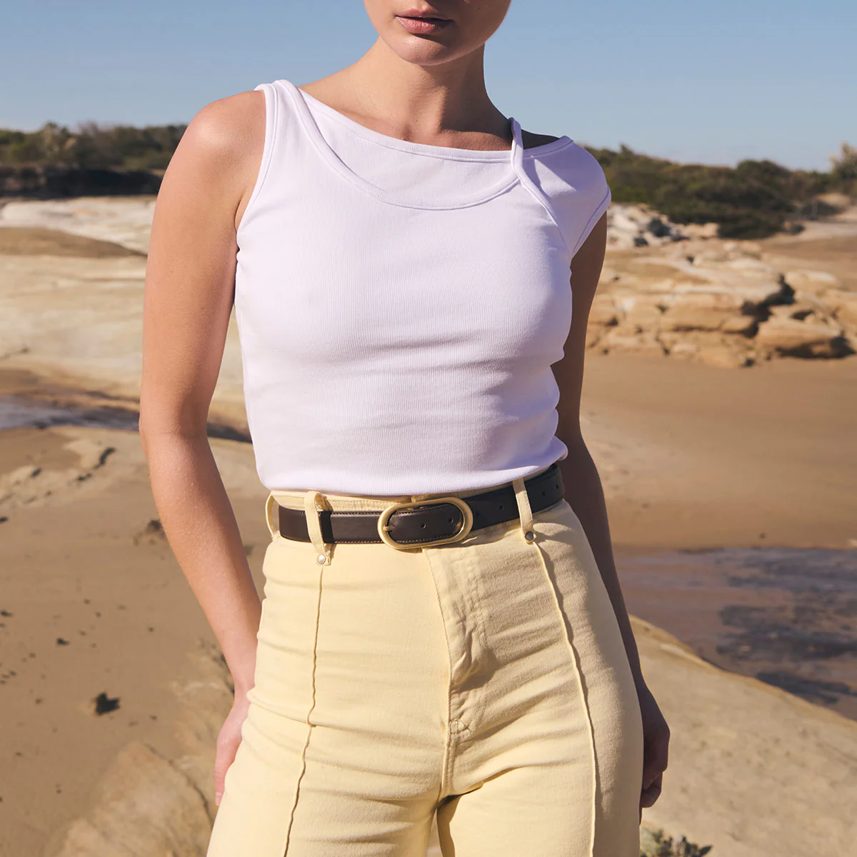 Final Loop Belt - Choc Nappa/Gold - Image 10