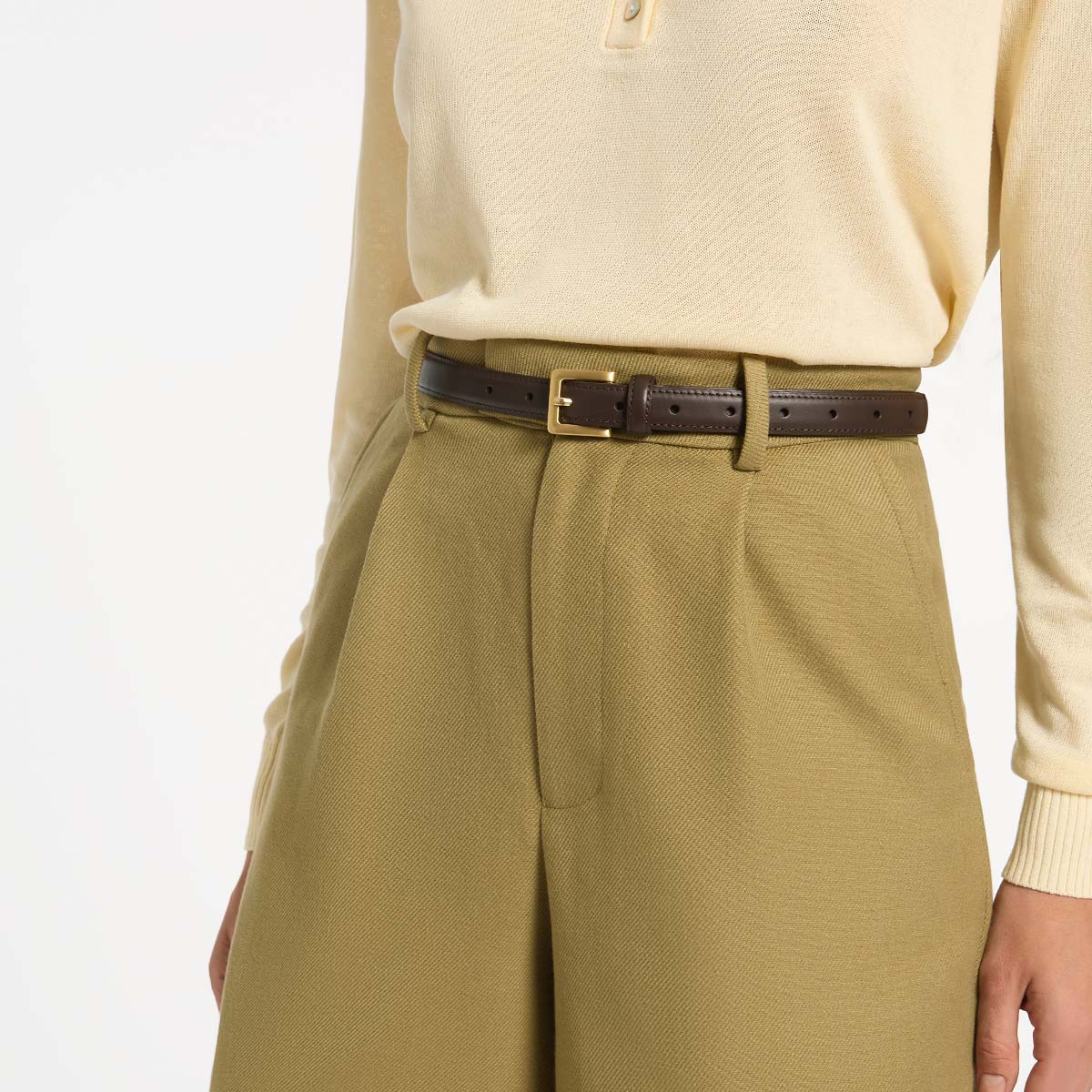 In Your Eyes Belt - Choc Nappa/Gold - Image 8