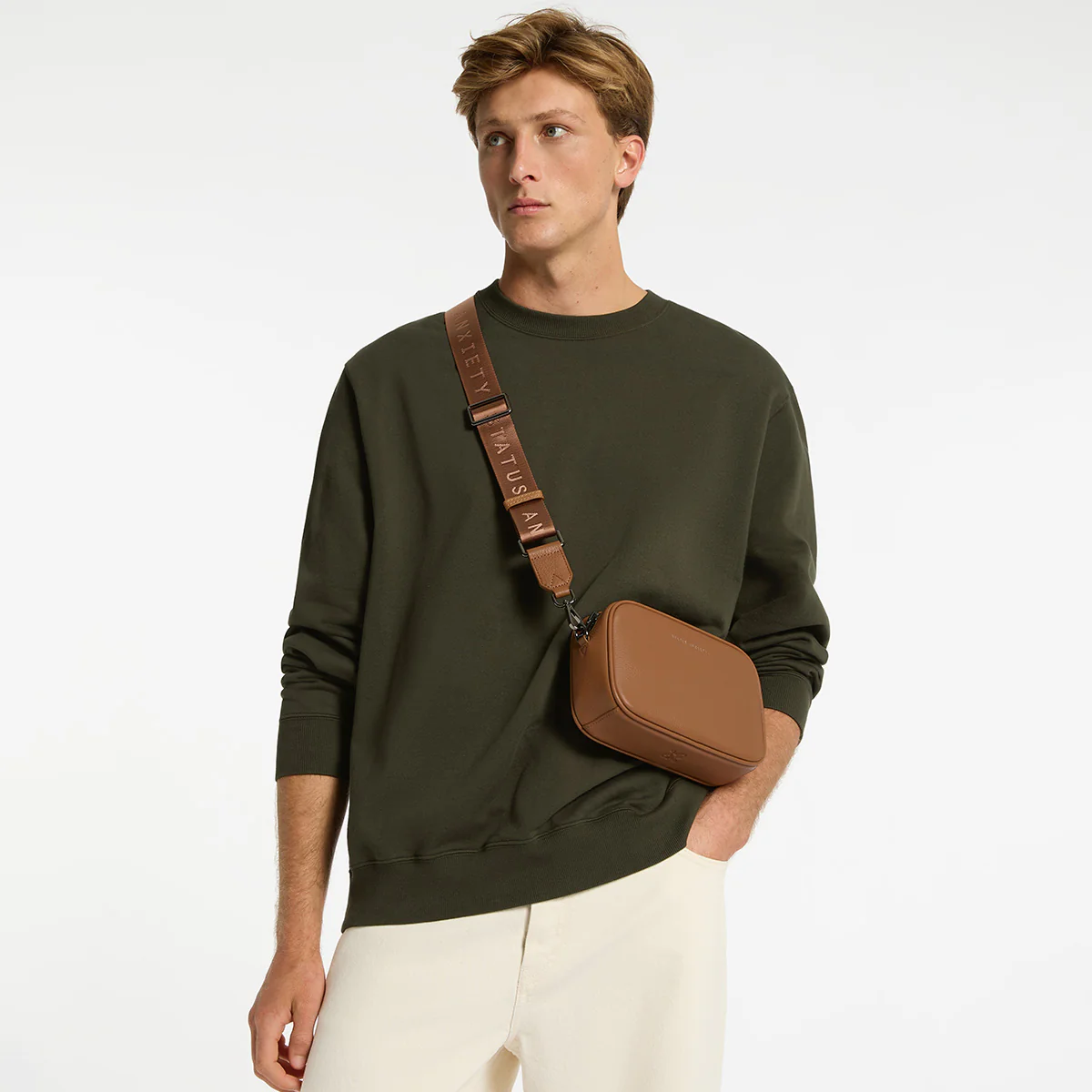 Plunder Bag With Dual Straps - Camel - Image 10