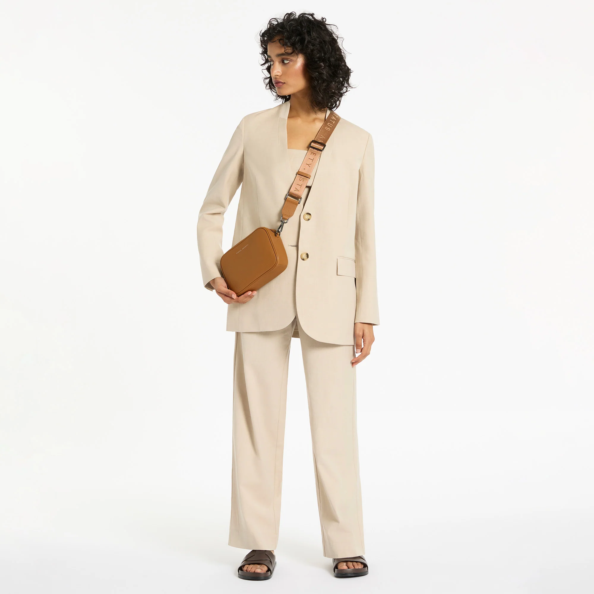 Plunder Bag With Dual Straps - Camel - Image 11