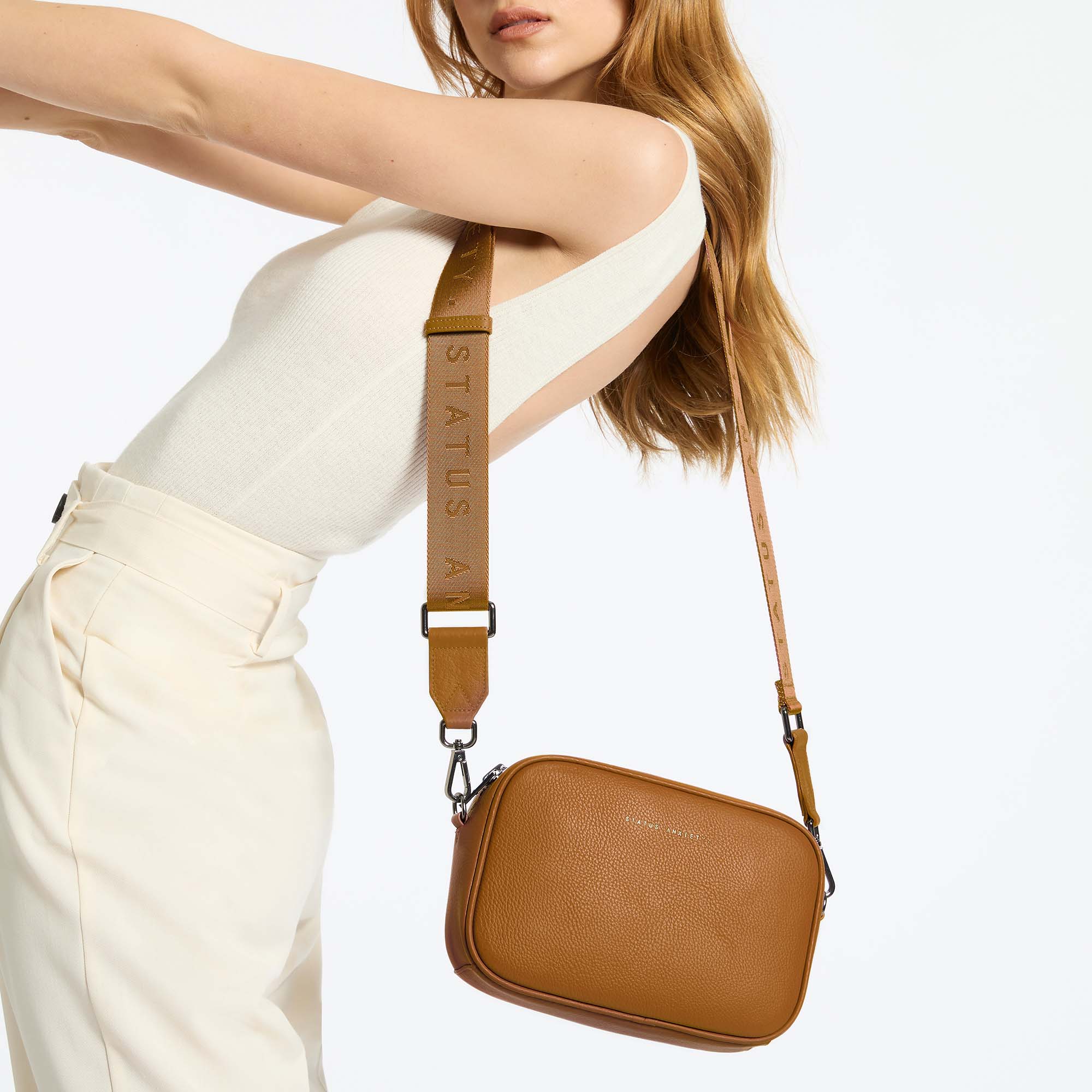 Plunder Bag With Dual Straps - Camel - Image 14