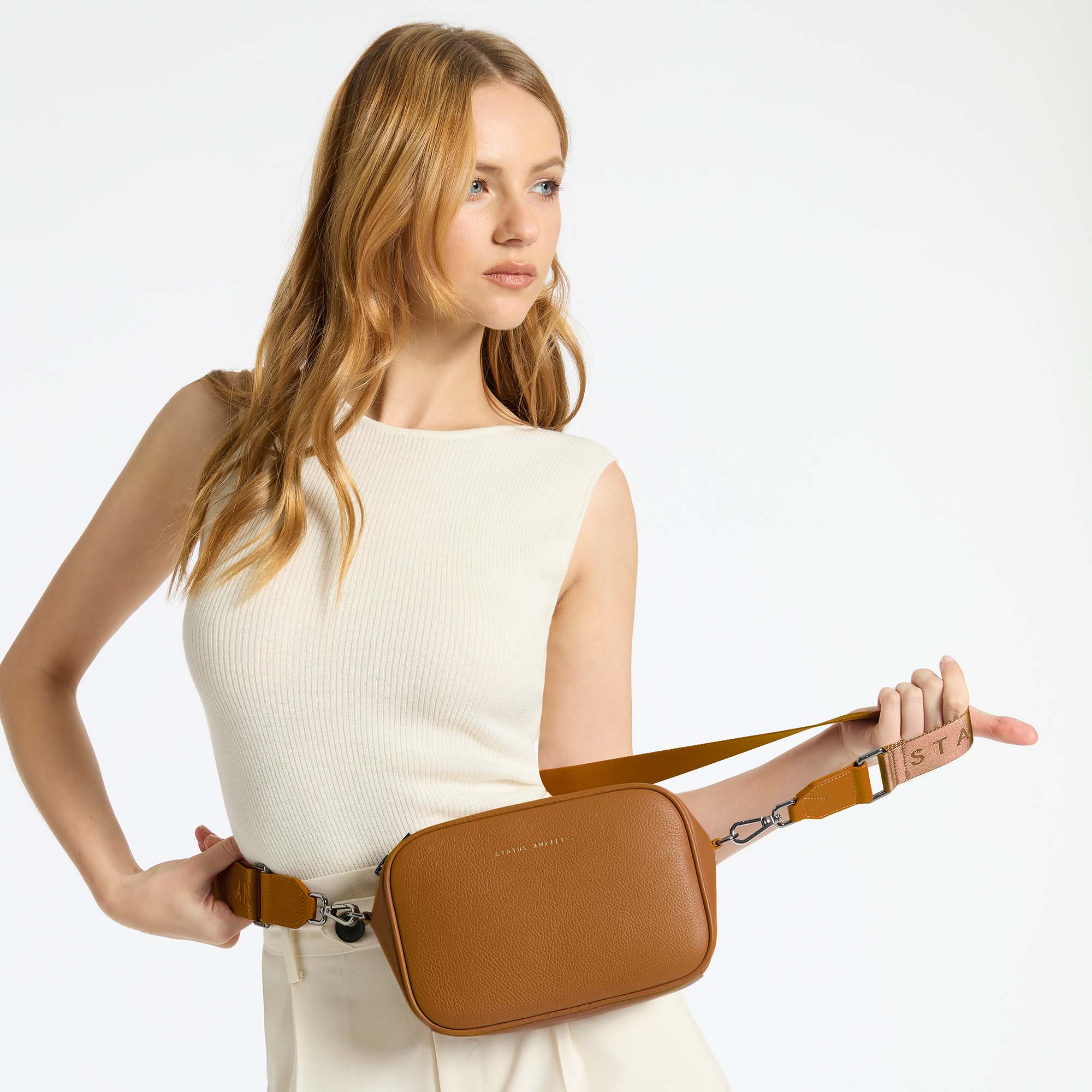 Plunder Bag With Dual Straps - Camel - Image 17